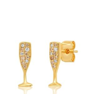 Tai champagne flute earrings